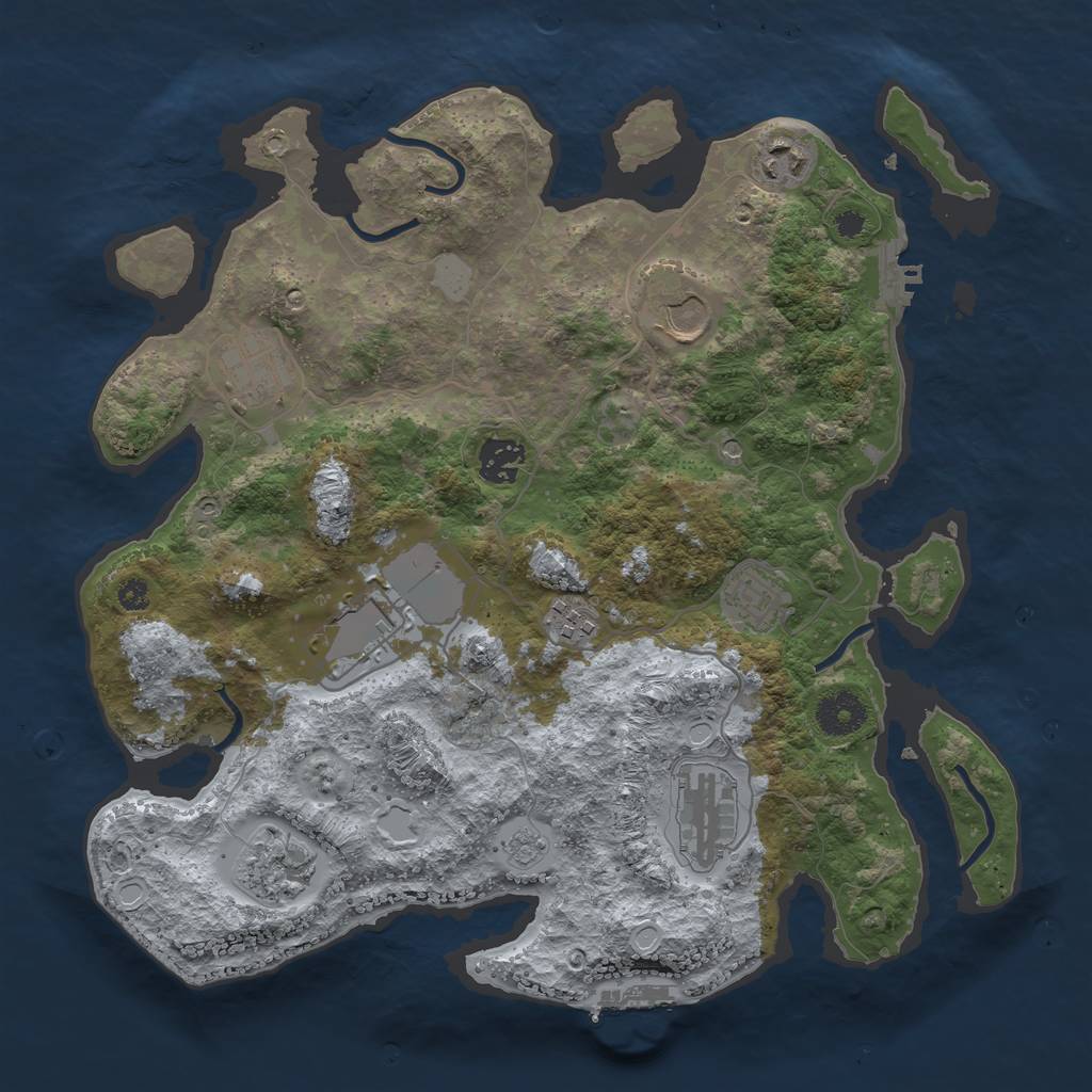 Rust Map: Procedural Map, Size: 3500, Seed: 7564567, 18 Monuments
