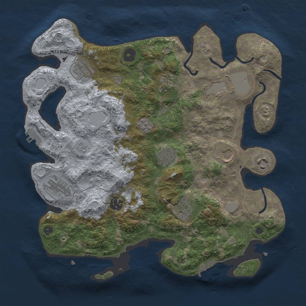 Rust Map: Procedural Map, Size: 3500, Seed: 7458764, 19 Monuments