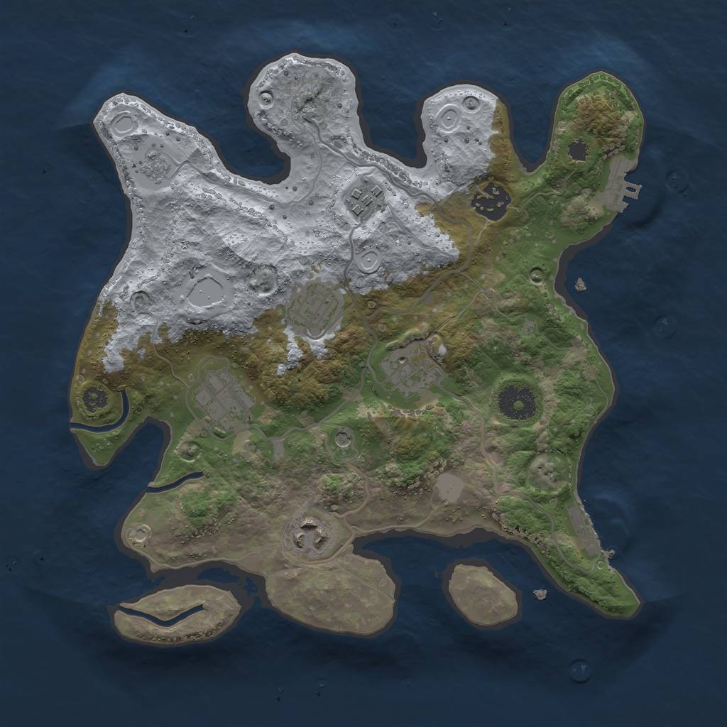 Rust Map: Procedural Map, Size: 3000, Seed: 2048500242, 15 Monuments