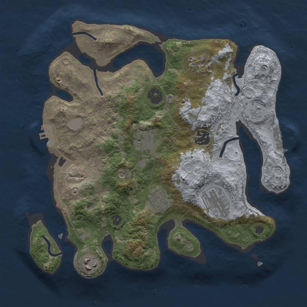 Rust Map: Procedural Map, Size: 3000, Seed: 54924, 15 Monuments