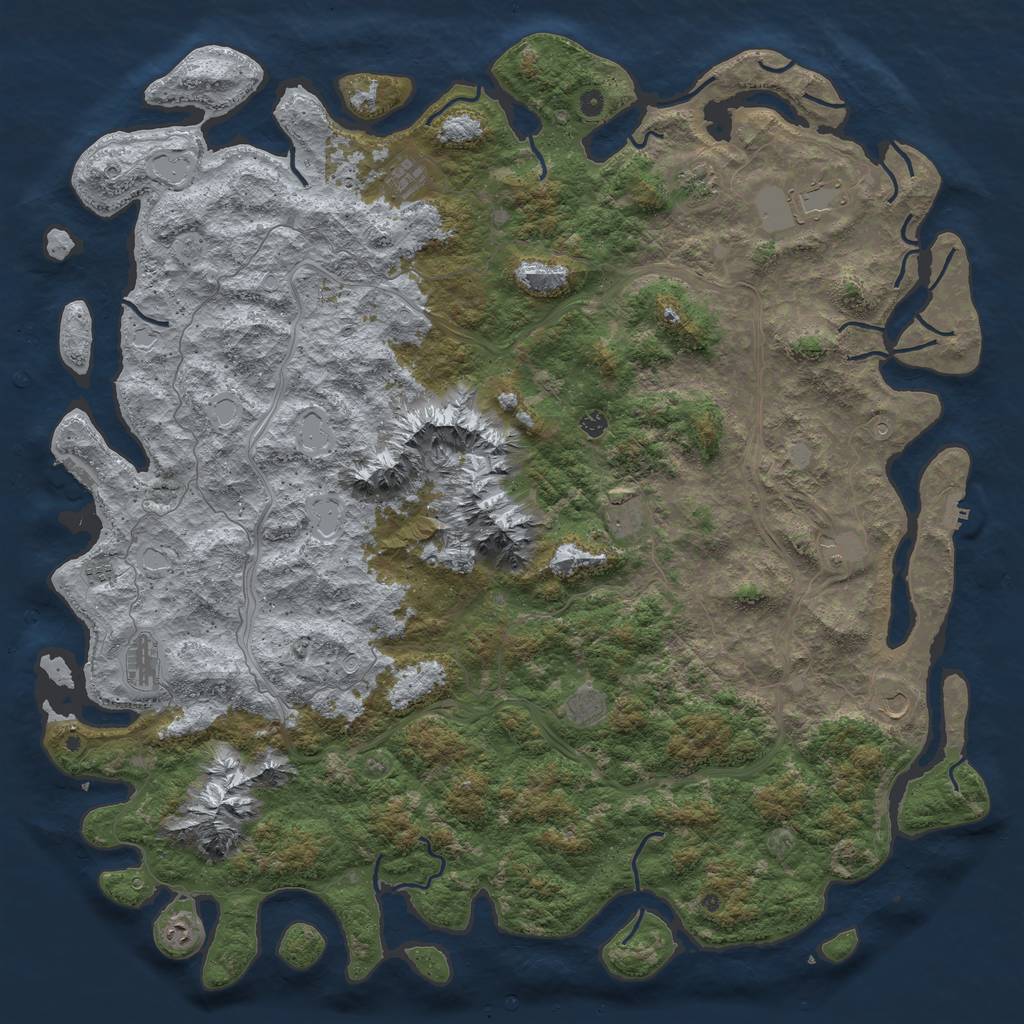 Rust Map: Procedural Map, Size: 6000, Seed: 1981642306, 20 Monuments