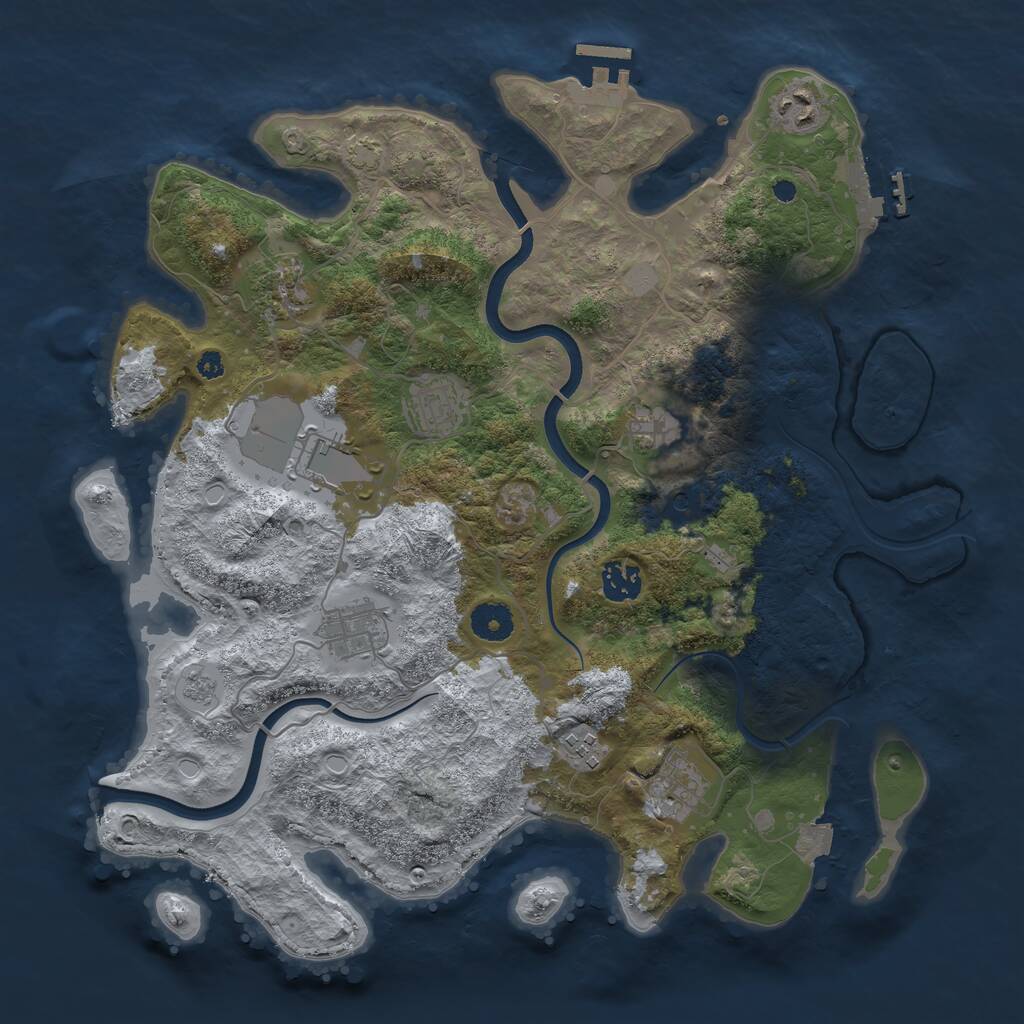 Rust Map: Procedural Map, Size: 3750, Seed: 35632, 15 Monuments