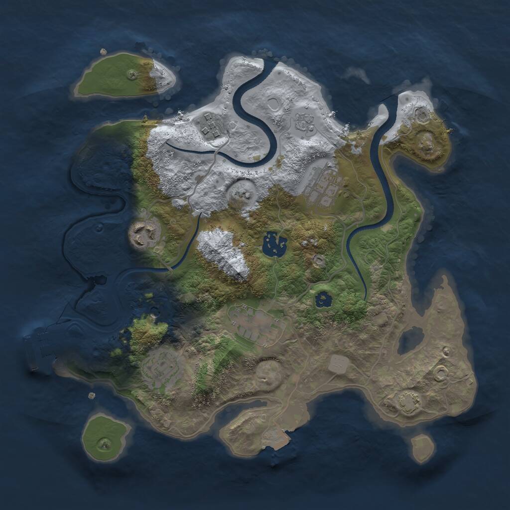 Rust Map: Procedural Map, Size: 3000, Seed: 1365567567, 11 Monuments