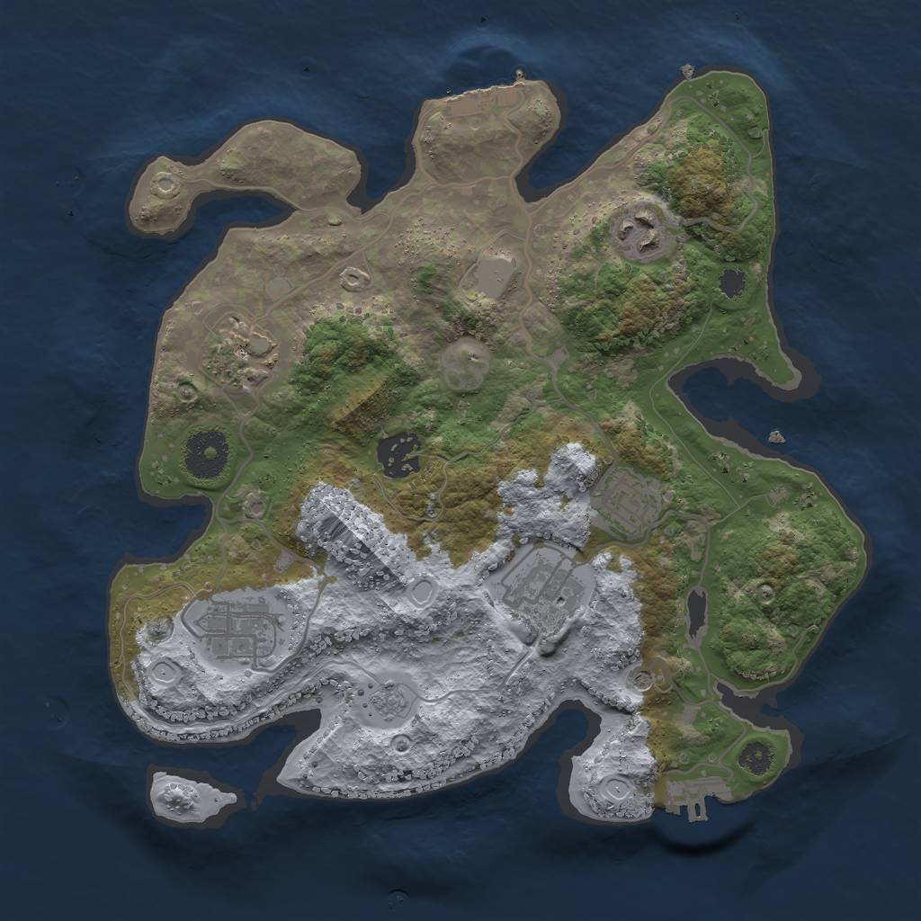 Rust Map: Procedural Map, Size: 3000, Seed: 142536123, 15 Monuments