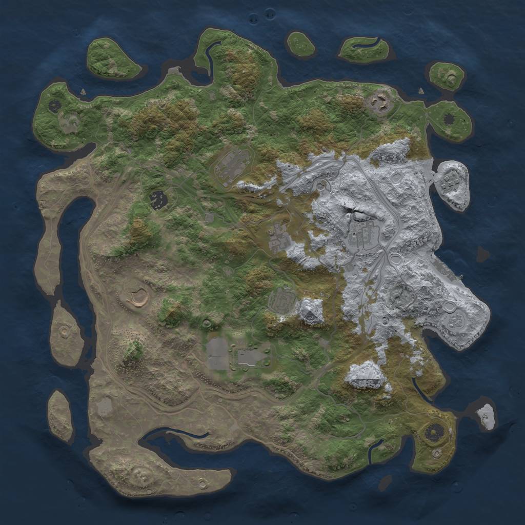 Rust Map: Procedural Map, Size: 4250, Seed: 699733879, 17 Monuments