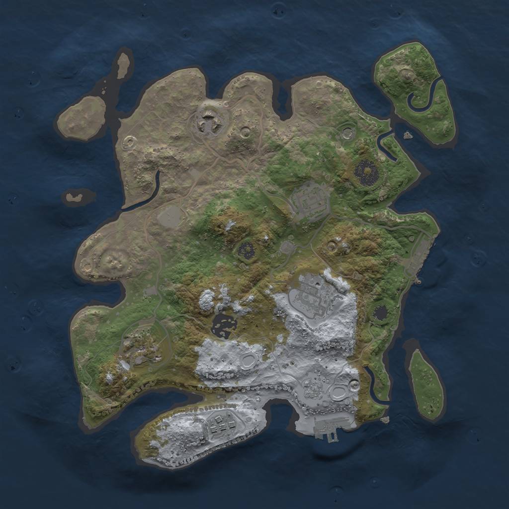 Rust Map: Procedural Map, Size: 3000, Seed: 31465, 15 Monuments
