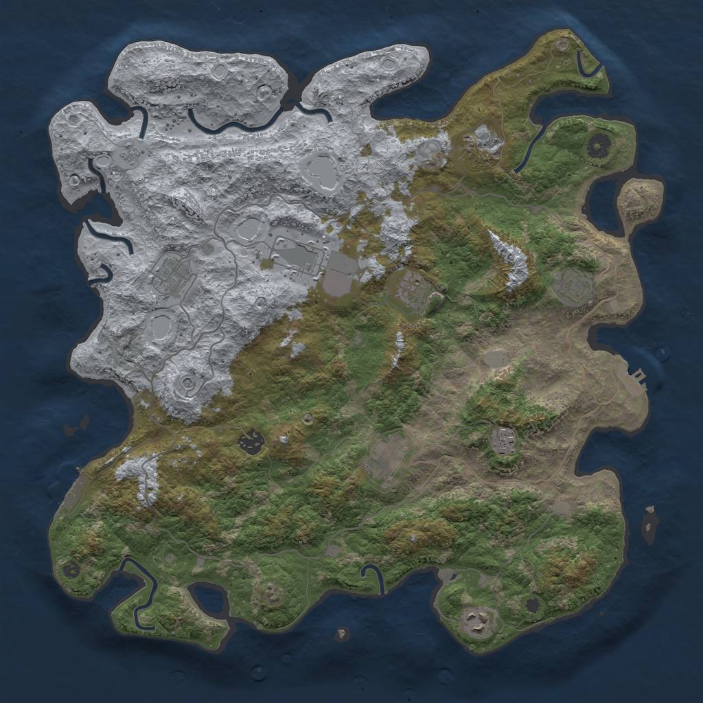 Rust Map: Procedural Map, Size: 4249, Seed: 682030923, 18 Monuments