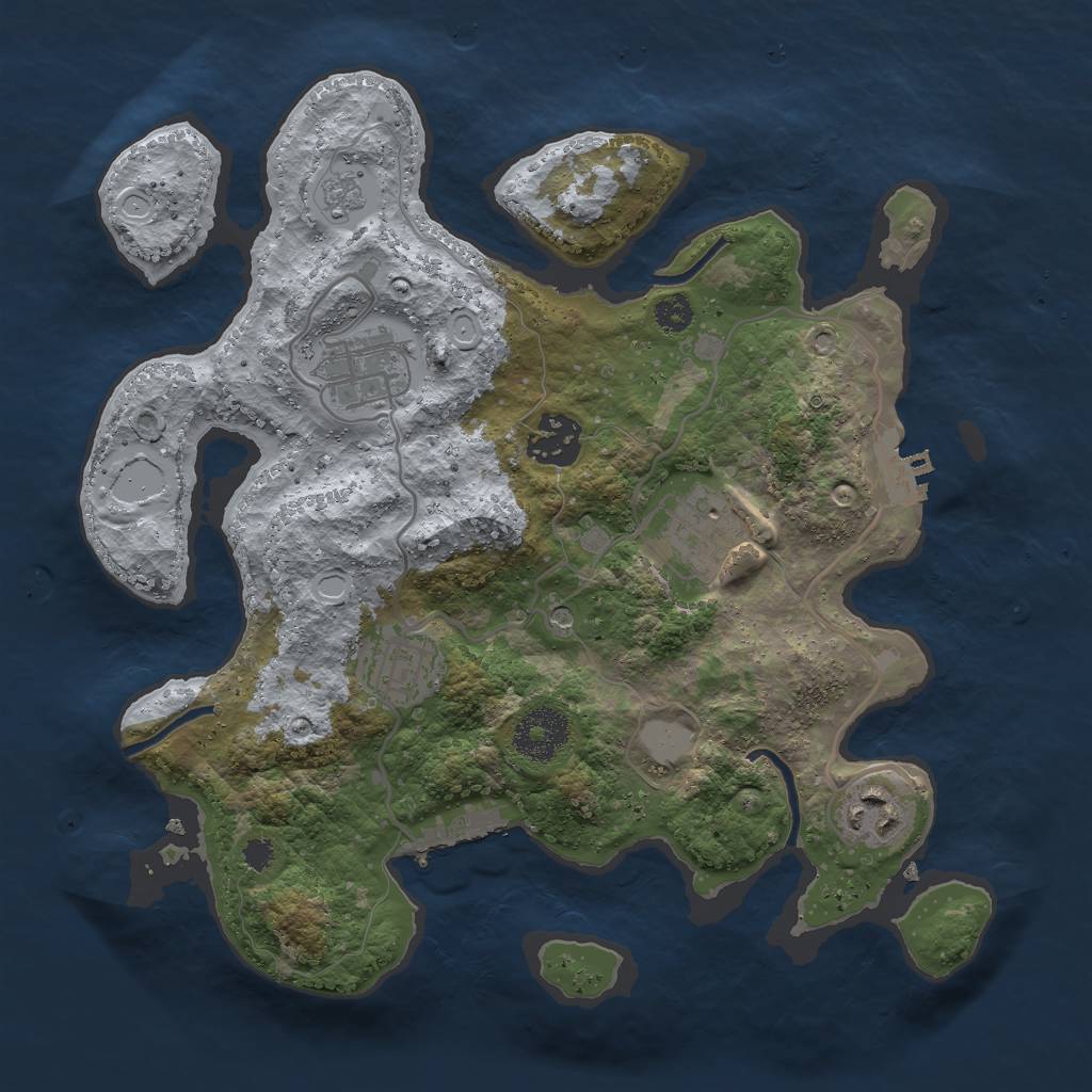 Rust Map: Procedural Map, Size: 3000, Seed: 7377890, 14 Monuments