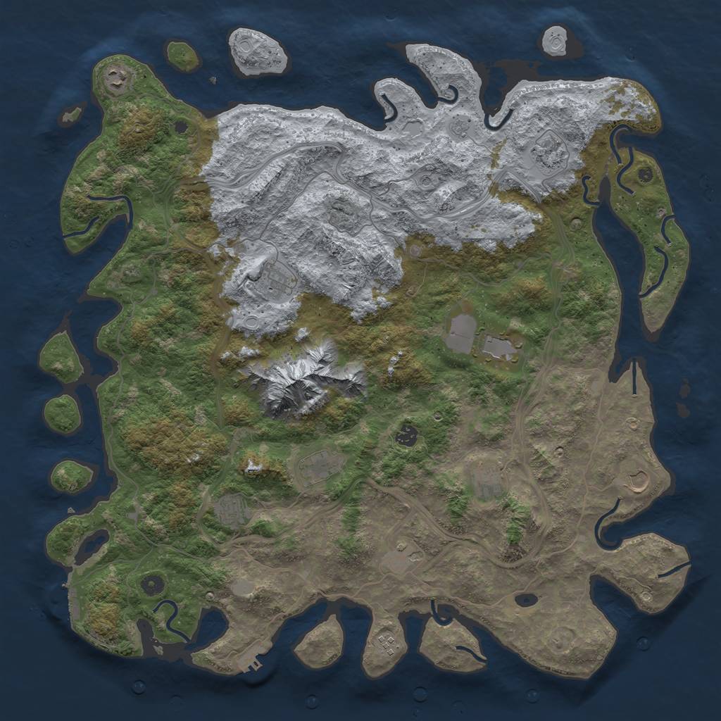 Rust Map: Procedural Map, Size: 5000, Seed: 997526136, 20 Monuments