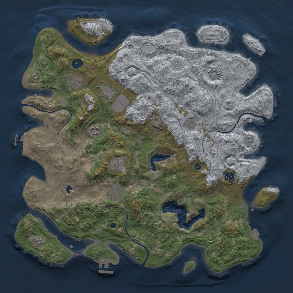 Rust Map: Procedural Map, Size: 4250, Seed: 7011992, 15 Monuments