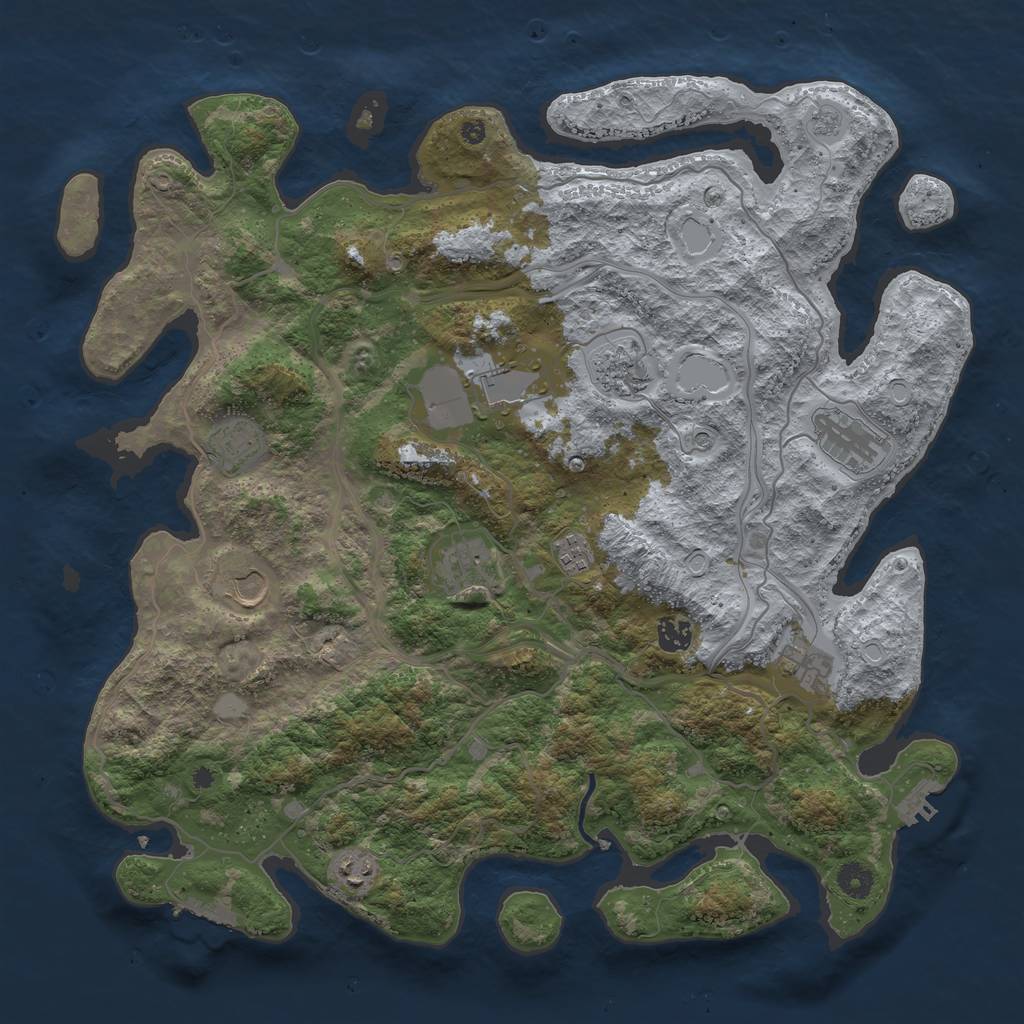 Rust Map: Procedural Map, Size: 4250, Seed: 1489761259, 19 Monuments