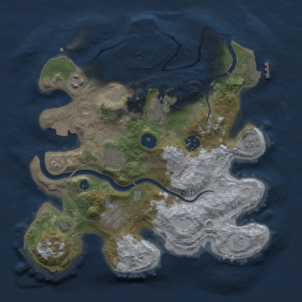 Rust Map: Procedural Map, Size: 3000, Seed: 1017, 12 Monuments
