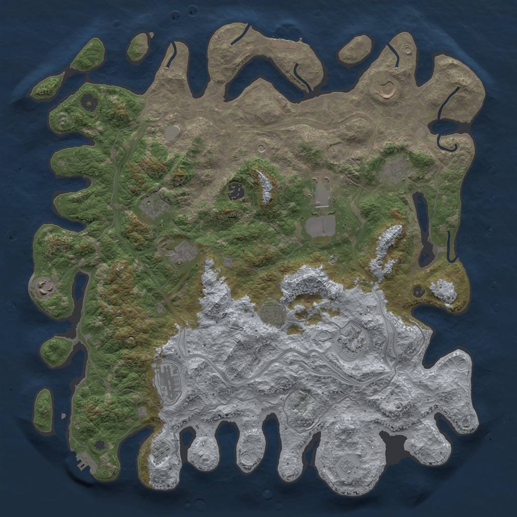 Rust Map: Procedural Map, Size: 4500, Seed: 1315, 20 Monuments
