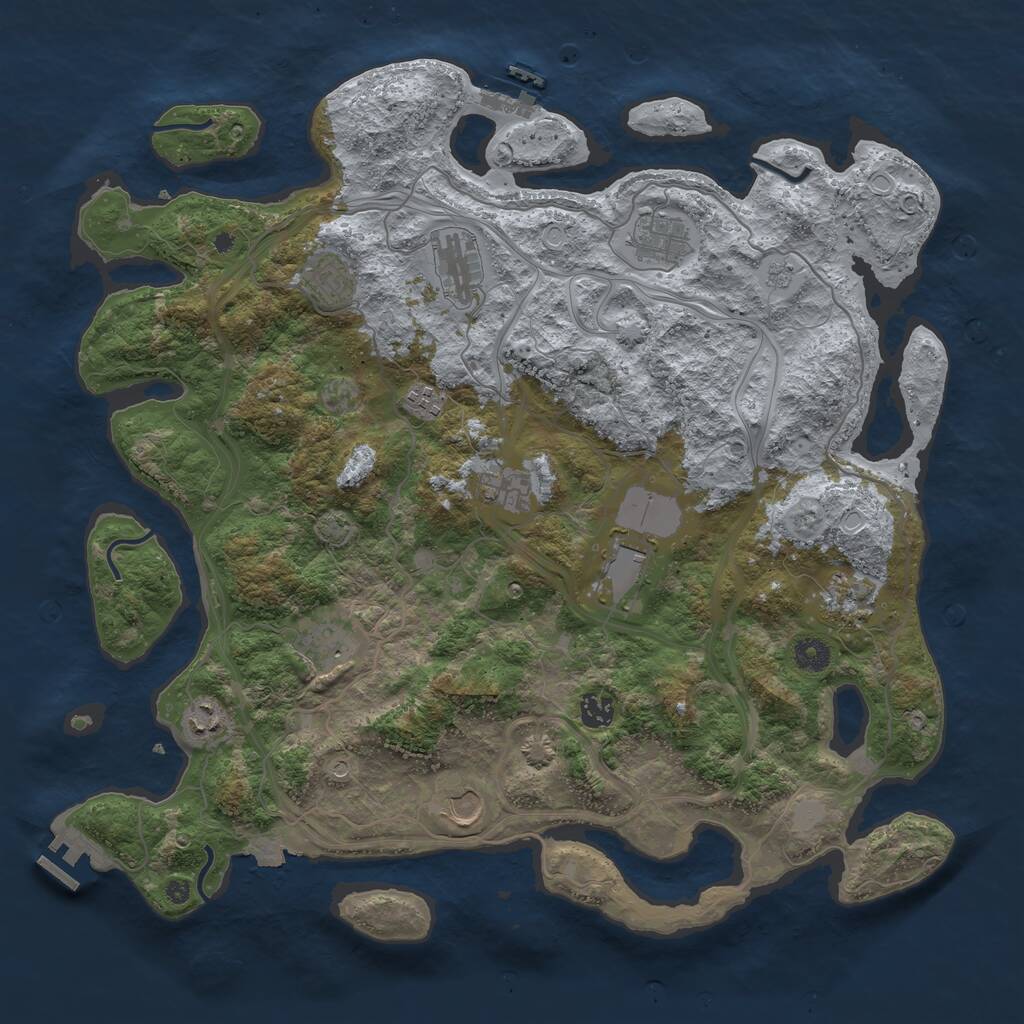 Rust Map: Procedural Map, Size: 4300, Seed: 623697573, 17 Monuments