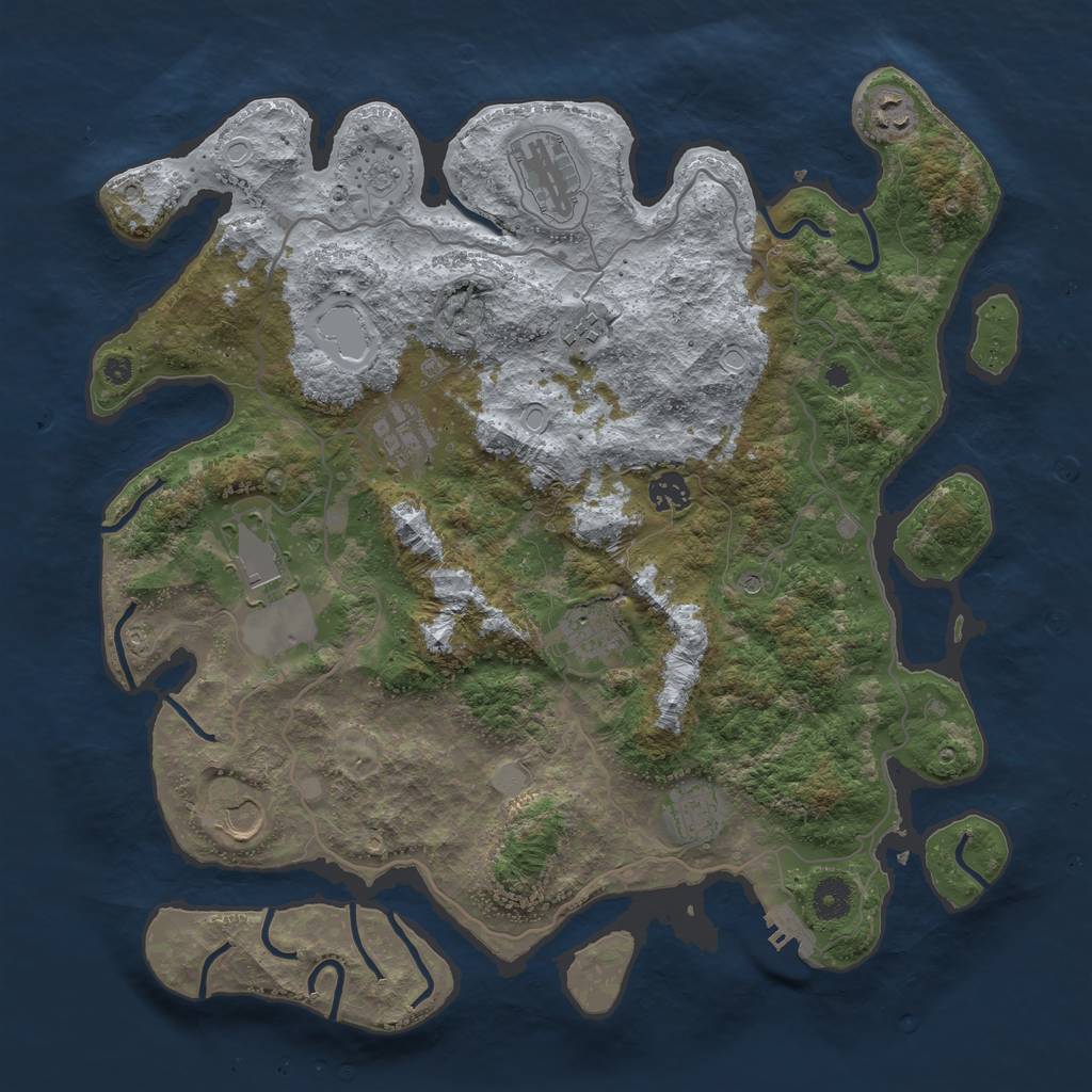Rust Map: Procedural Map, Size: 4000, Seed: 1714758740, 17 Monuments