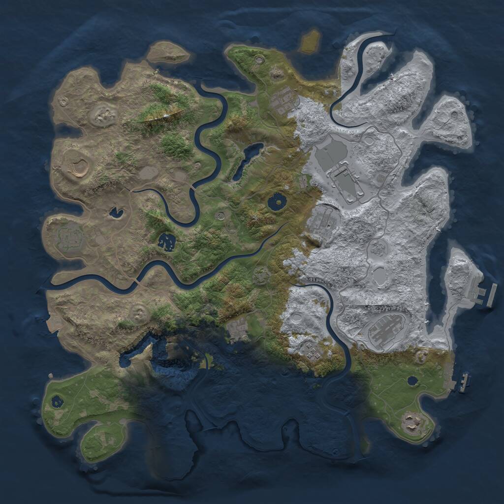 Rust Map: Procedural Map, Size: 4200, Seed: 1500760502, 16 Monuments
