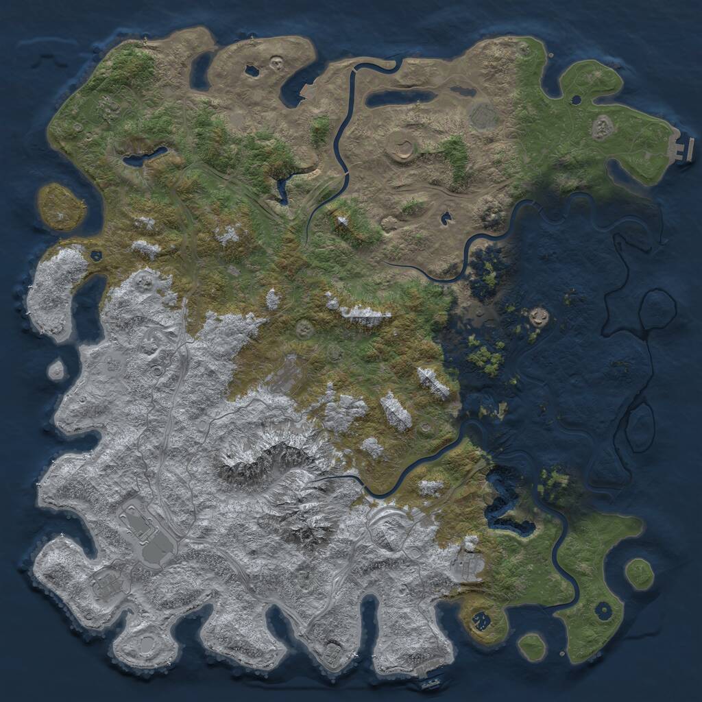 Rust Map: Procedural Map, Size: 6000, Seed: 11497, 17 Monuments