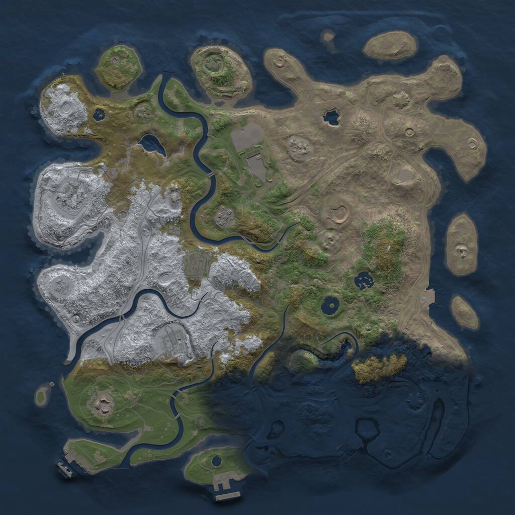 Rust Map: Procedural Map, Size: 4250, Seed: 1140314044, 14 Monuments