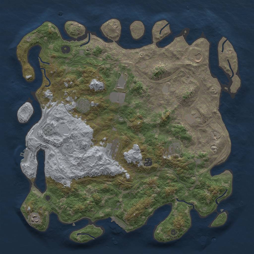 Rust Map: Procedural Map, Size: 4300, Seed: 215921264, 18 Monuments