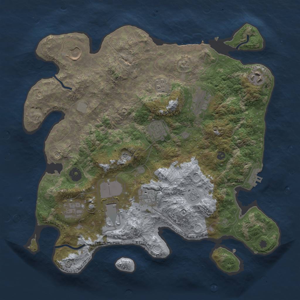 Rust Map: Procedural Map, Size: 3500, Seed: 982545848, 17 Monuments