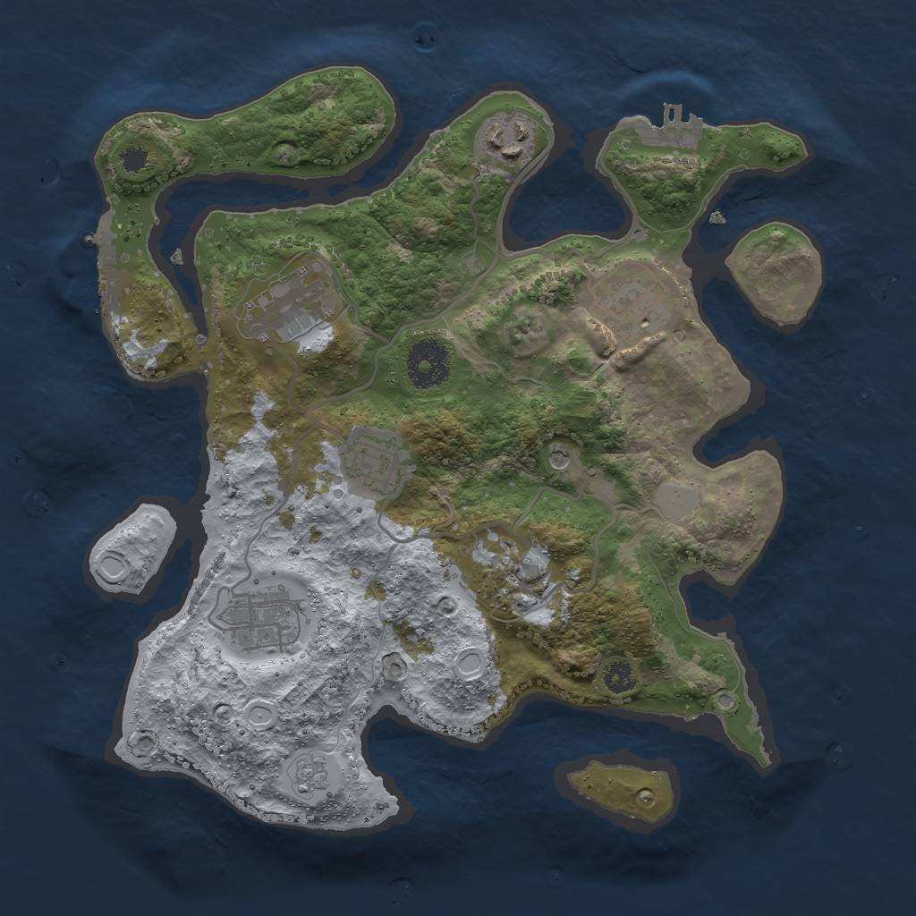 Rust Map: Procedural Map, Size: 3000, Seed: 432856, 15 Monuments