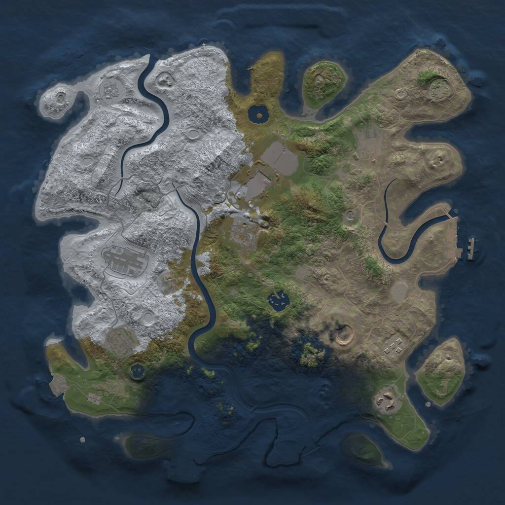 Rust Map: Procedural Map, Size: 3700, Seed: 681597226, 15 Monuments