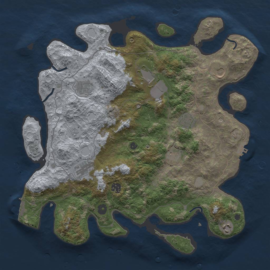 Rust Map: Procedural Map, Size: 4000, Seed: 673955, 18 Monuments