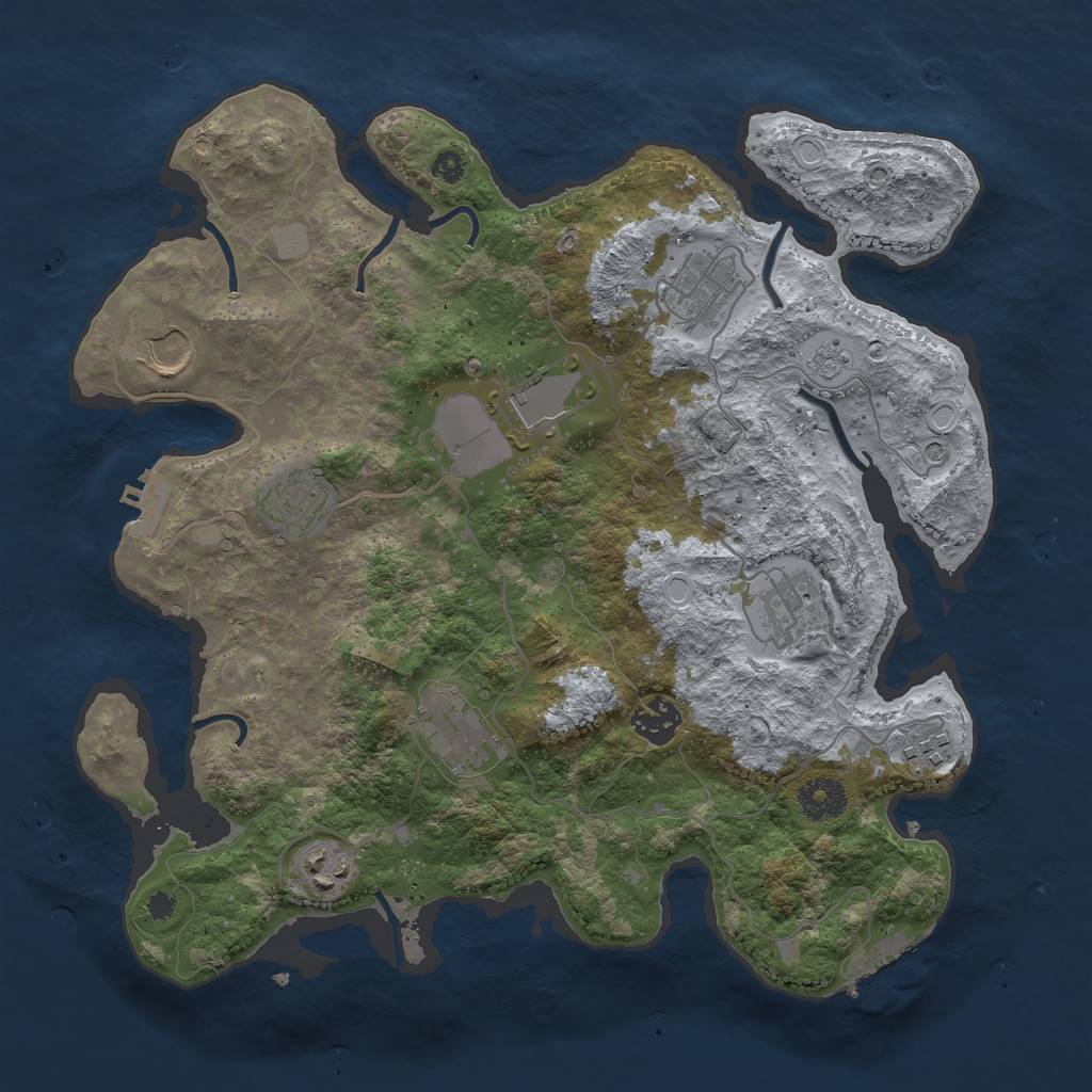 Rust Map: Procedural Map, Size: 3500, Seed: 6546546, 18 Monuments