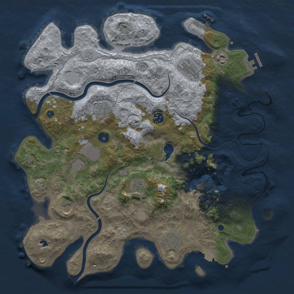 Rust Map: Procedural Map, Size: 4000, Seed: 310232, 15 Monuments