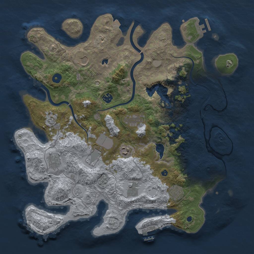 Rust Map: Procedural Map, Size: 4000, Seed: 965350, 15 Monuments