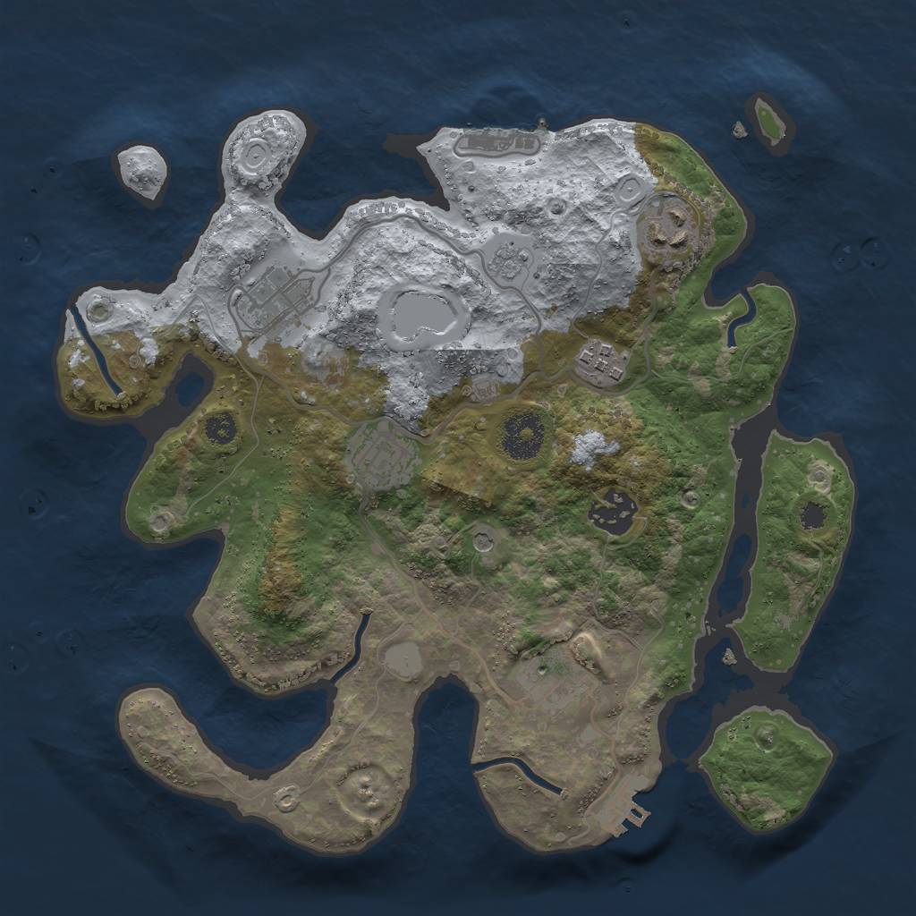 Rust Map: Procedural Map, Size: 3000, Seed: 1808844175, 15 Monuments