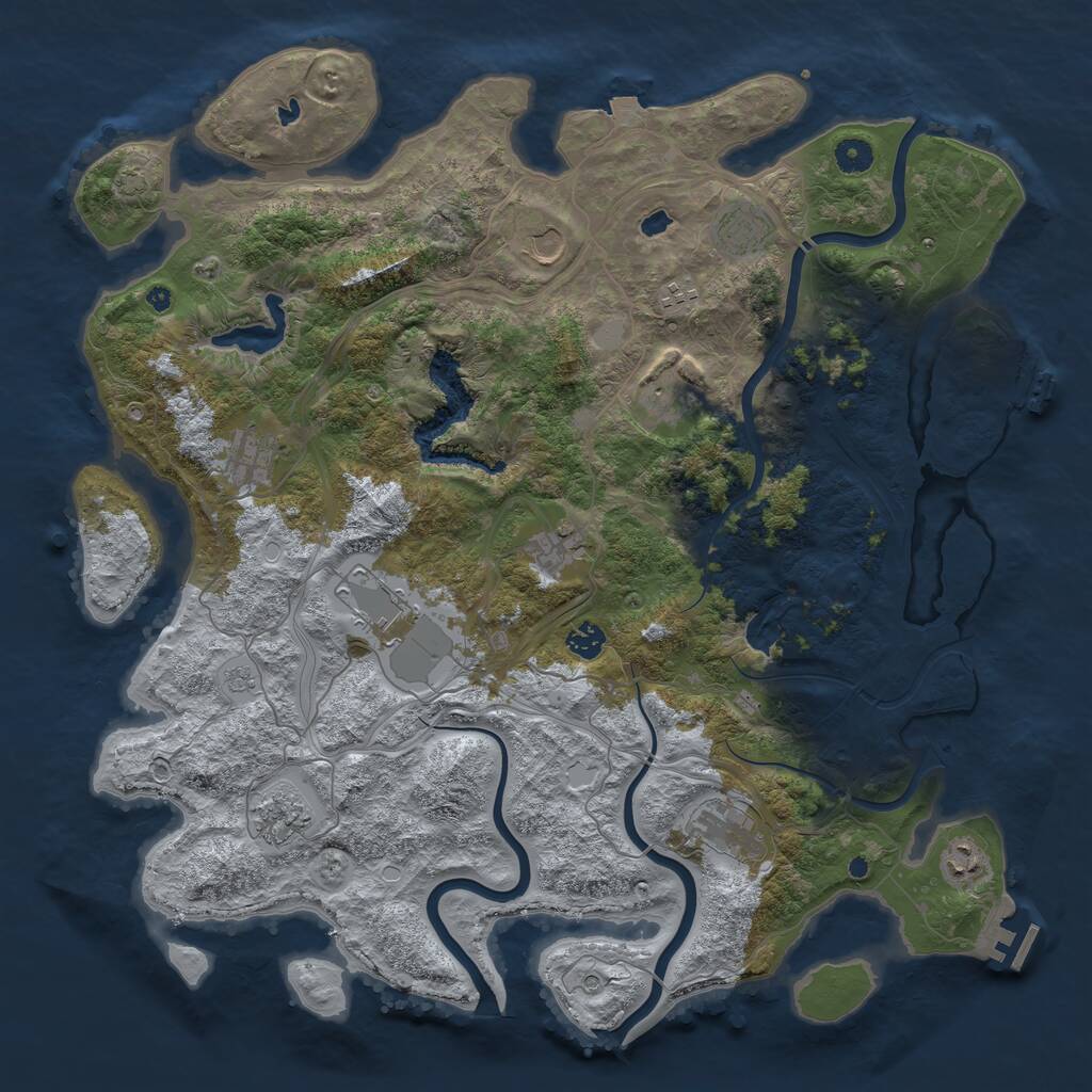 Rust Map: Procedural Map, Size: 4500, Seed: 1017060915, 17 Monuments
