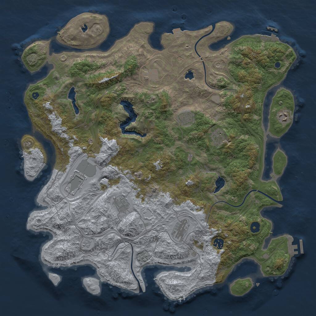 Rust Map: Procedural Map, Size: 4500, Seed: 1017060915, 15 Monuments