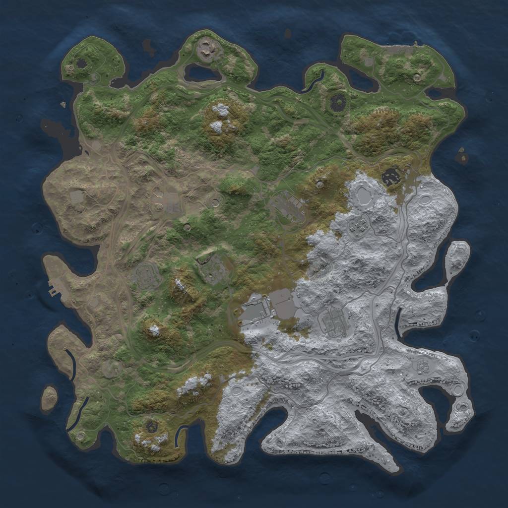 Rust Map: Procedural Map, Size: 4300, Seed: 804, 18 Monuments