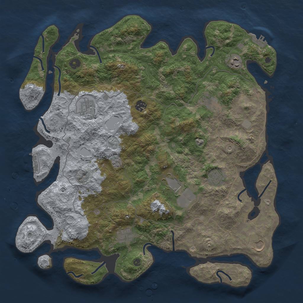 Rust Map: Procedural Map, Size: 4185, Seed: 8526, 18 Monuments