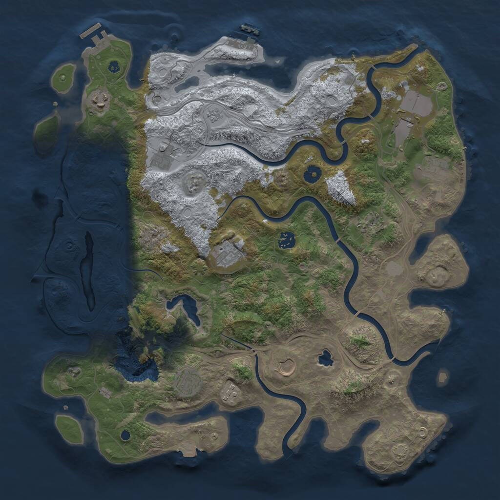 Rust Map: Procedural Map, Size: 4250, Seed: 859927102, 16 Monuments