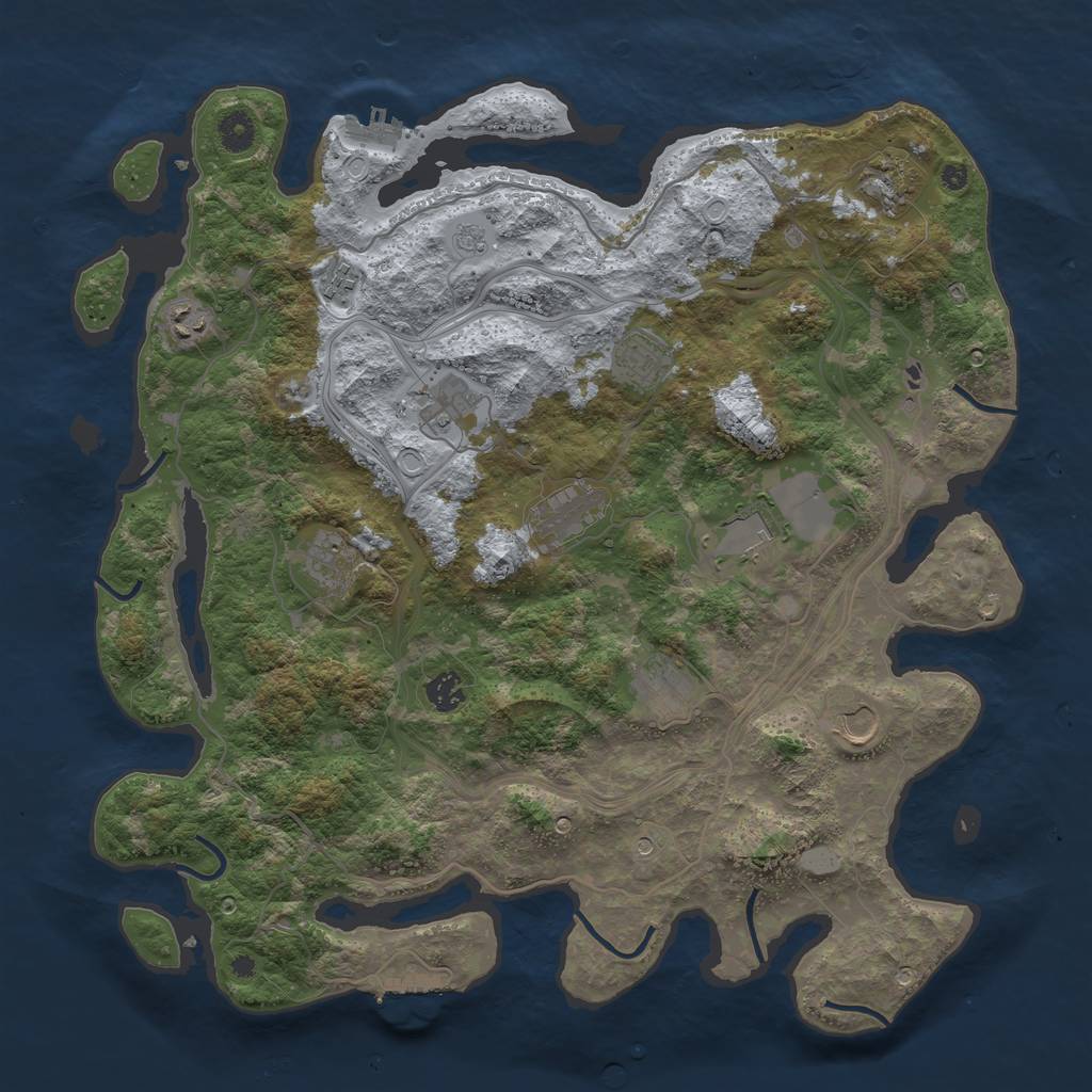 Rust Map: Procedural Map, Size: 4250, Seed: 859927102, 20 Monuments