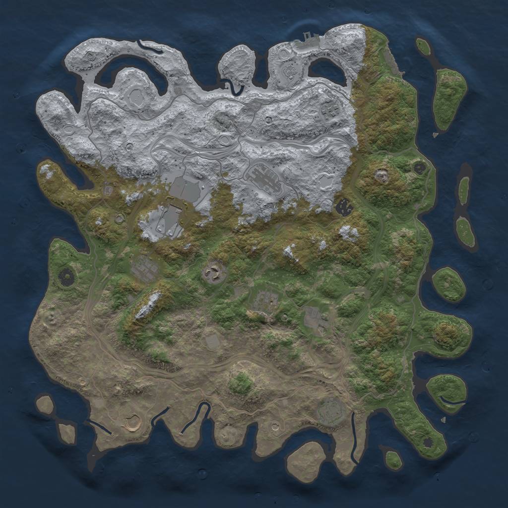 Rust Map: Procedural Map, Size: 4500, Seed: 623341751, 19 Monuments