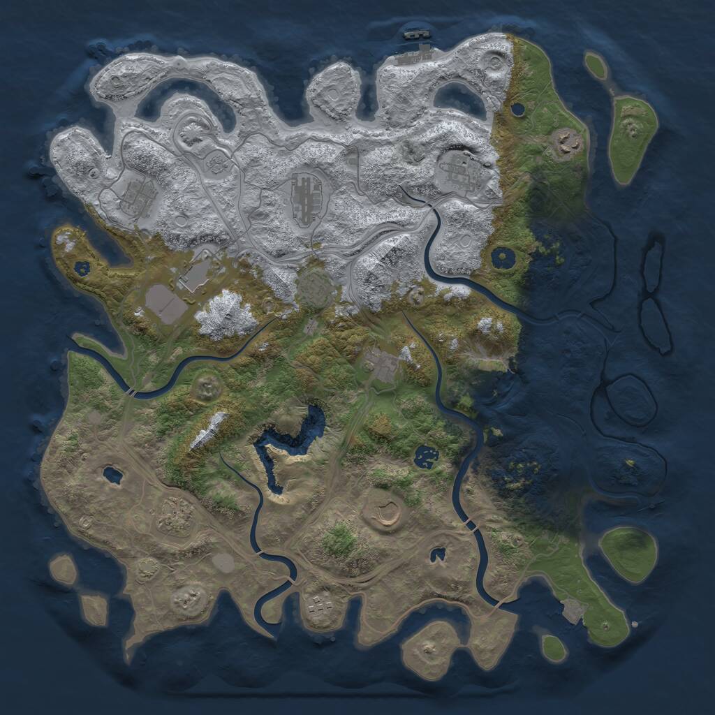 Rust Map: Procedural Map, Size: 4500, Seed: 623341751, 16 Monuments