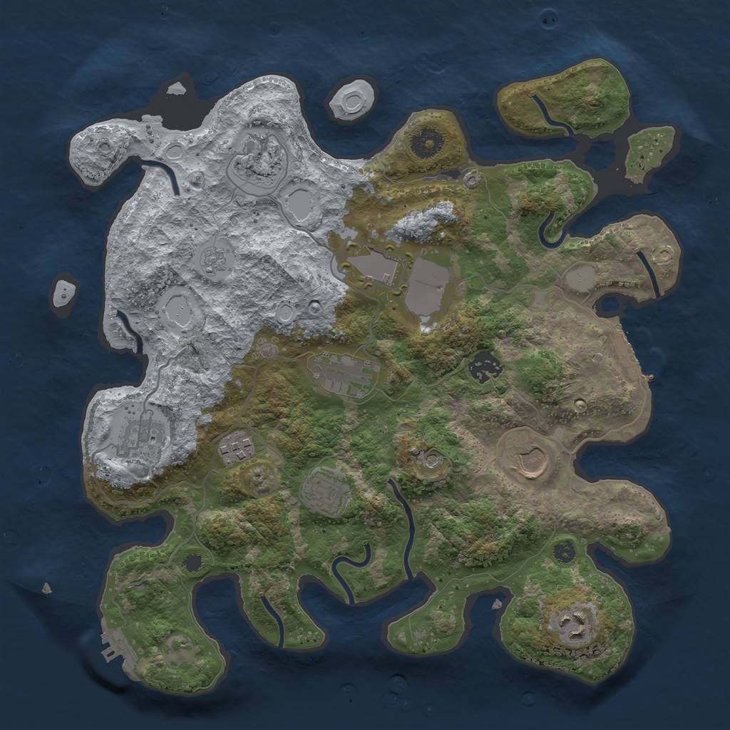 Rust Map: Procedural Map, Size: 3500, Seed: 512943730, 18 Monuments