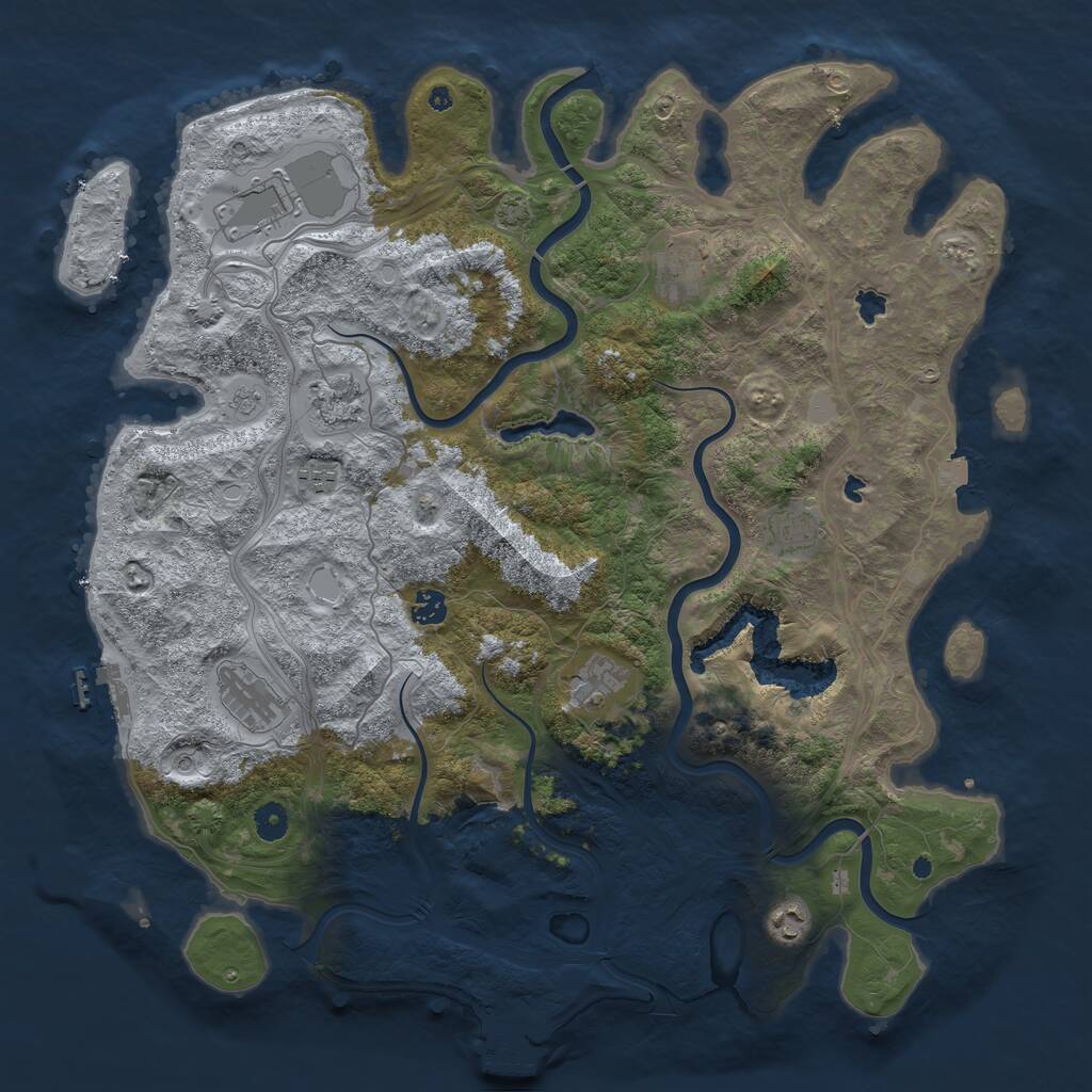 Rust Map: Procedural Map, Size: 4500, Seed: 81, 15 Monuments