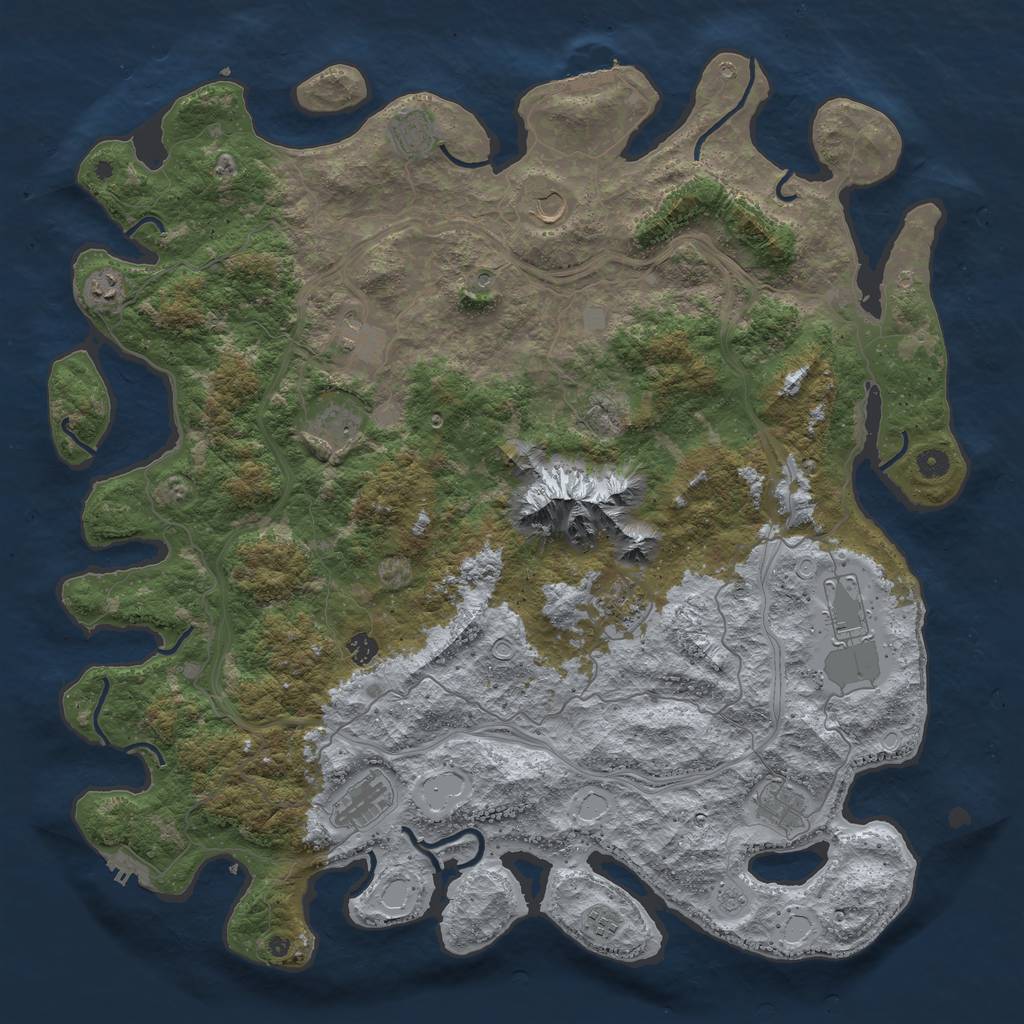 Rust Map: Procedural Map, Size: 5000, Seed: 4892, 20 Monuments