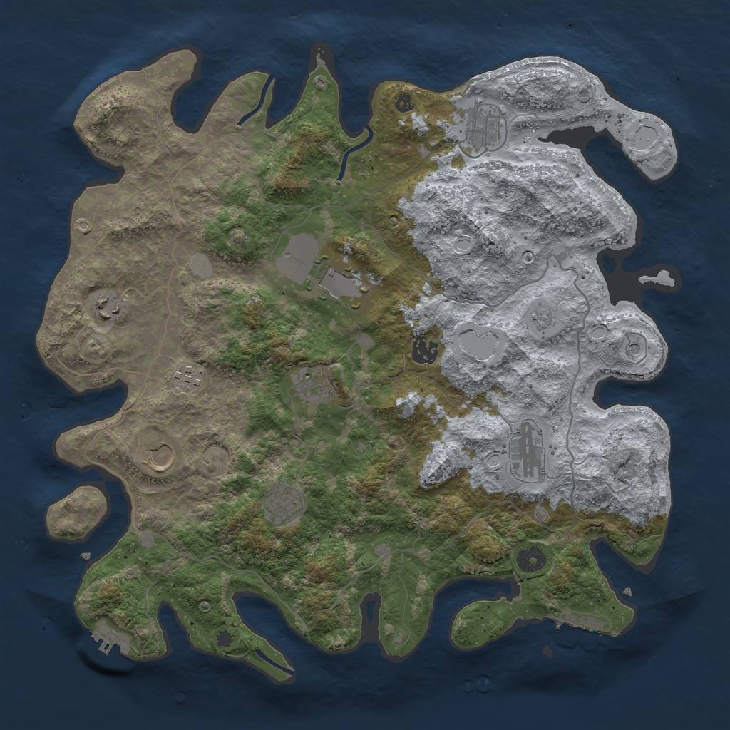 Rust Map: Procedural Map, Size: 4000, Seed: 1884631588, 18 Monuments