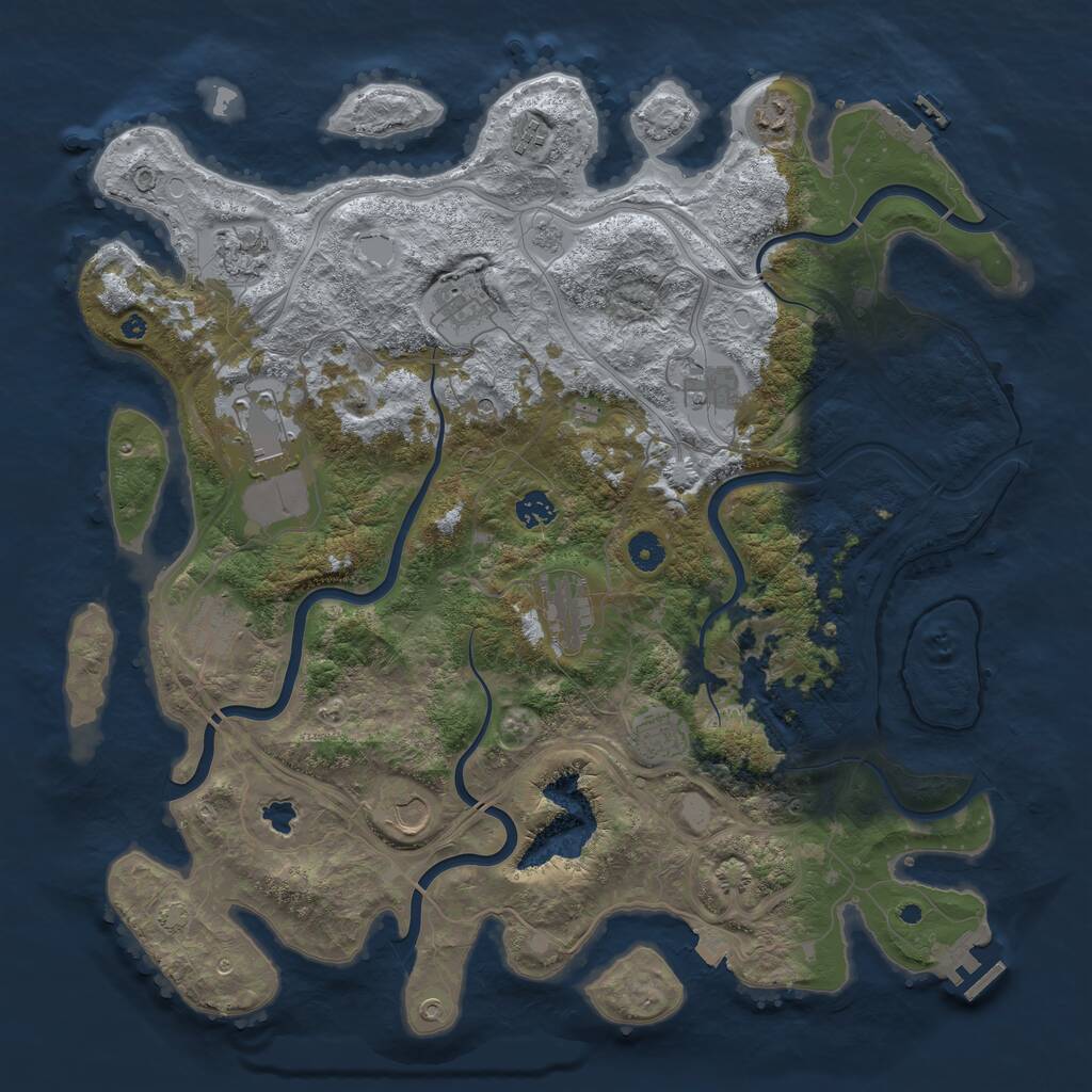 Rust Map: Procedural Map, Size: 4400, Seed: 985599509, 17 Monuments