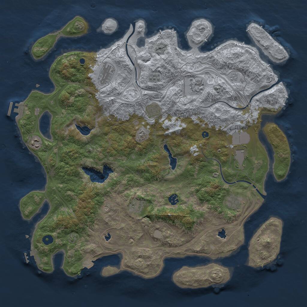 Rust Map: Procedural Map, Size: 4500, Seed: 19190, 15 Monuments