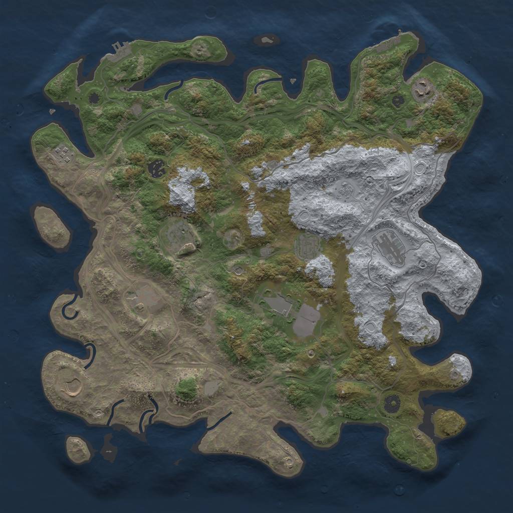 Rust Map: Procedural Map, Size: 4300, Seed: 2007791, 18 Monuments