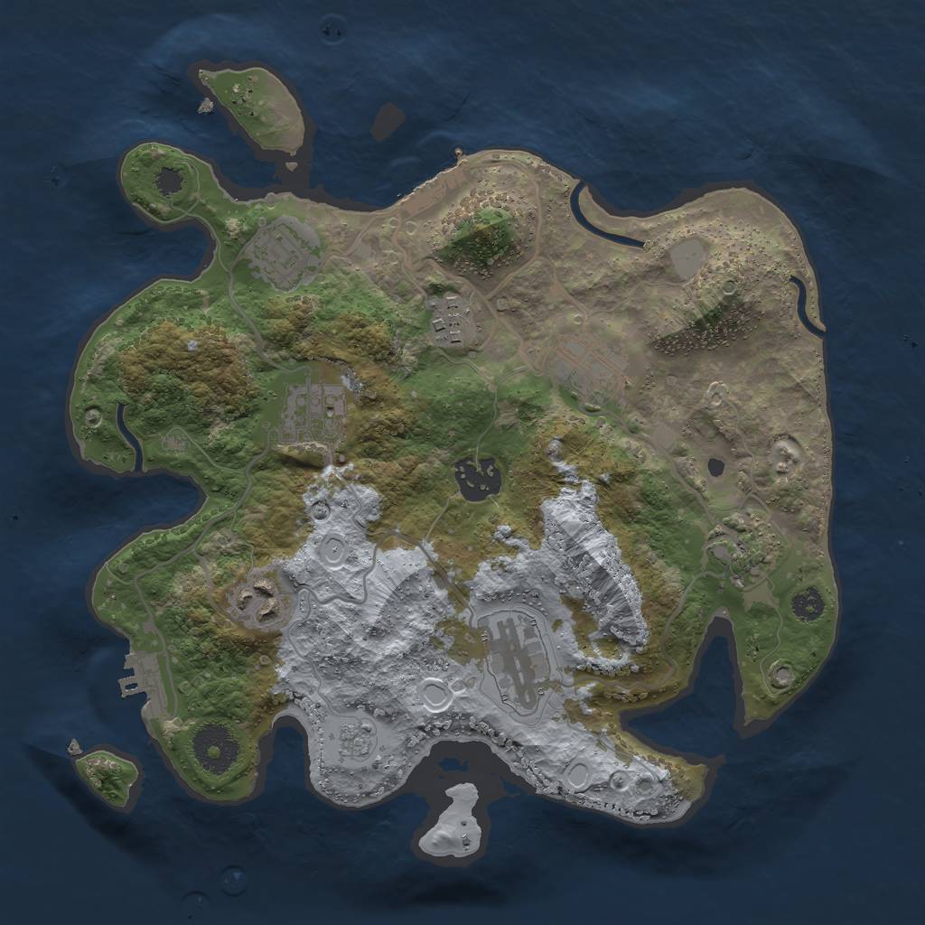 Rust Map: Procedural Map, Size: 3000, Seed: 536650526, 16 Monuments