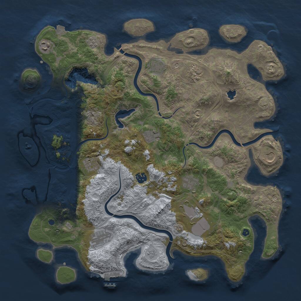 Rust Map: Procedural Map, Size: 4250, Seed: 405713371, 16 Monuments