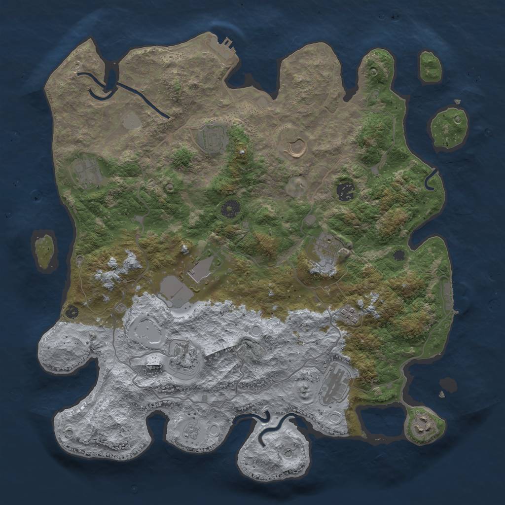 Rust Map: Procedural Map, Size: 4000, Seed: 116693528, 19 Monuments