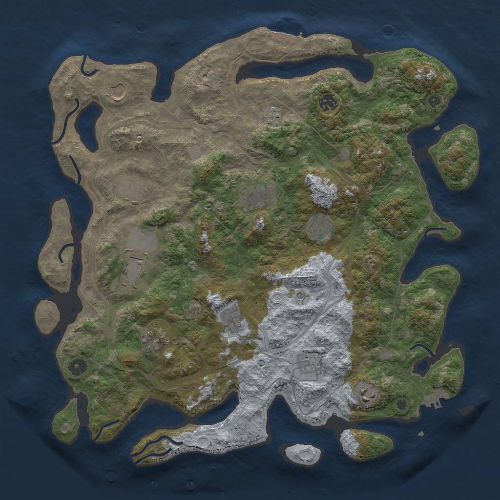 Rust Map: Procedural Map, Size: 4350, Seed: 861083424, 20 Monuments